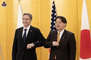 圖為美國國務卿布林肯5月23日在日本東京會見日本外相林芳正。（資料照／摘自美國國務院）