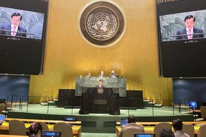 越南外交部副部長何金玉在會上發表。