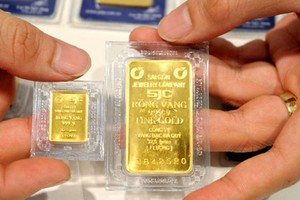 SJC黃金售價每兩下跌了210萬元。