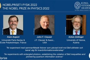 法國科學家阿蘭‧阿斯佩、美國科學家約翰‧法蘭西斯‧克勞澤和奧地利科學家安東‧塞林格（左起）獲得今年諾貝爾物理學獎。（圖：諾貝爾官網）