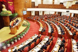 黨十三屆六中全會會議場景。（圖：越通社）