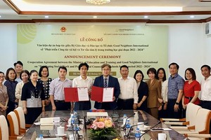 教育與培訓部領導同國際好鄰居協會代表合影留念。（圖：教育與培訓部）