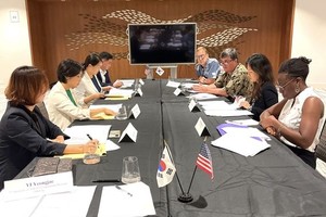 當地時間12日在美國檀香山與美國國務院舉行韓美東南亞政策對話第二次會議，討論兩國深化印太地區戰略合作的方案。（圖：韓聯社）