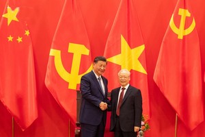 阮富仲总书记欢迎中国国家主席习近平对越南进行国事访问。