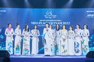 Các thí sinh tham gia cuộc thi “Hoa hậu Hòa Bình Việt Nam - Miss Peace 2022” tại TPHCM  Ảnh: Fanpage Hoa hậu Hòa Bình Việt Nam - Miss Peace 2022