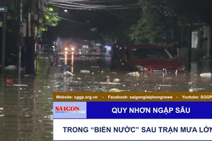 Quy Nhơn ngập sâu trong “biển nước” sau trận mưa lớn