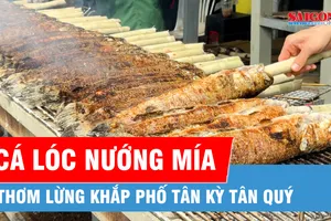 Đỏ lửa cá lóc nướng trước ngày Vía Thần Tài