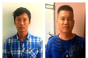 Đối tượng Bắc (bên phải) và Nam, tại cơ quan điều tra