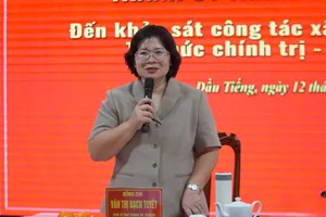 Phó Bí thư Thành ủy TPHCM Văn Thị Bạch Tuyết phát biểu chỉ đạo tại cuộc khảo sát