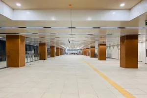 Tầng hầm B1 Ga Nhà hát Thành phố tuyến metro Bến Thành-Suối Tiên sẵn sàng đón khách tham quan