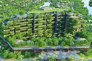 Tòa nhà nghỉ dưỡng được bao phủ bằng 76.000 cây xanh