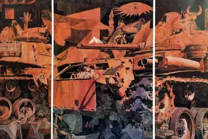 Tác phẩm trưng bày tại triển lãm mỹ thuật Việt Nam năm 2023