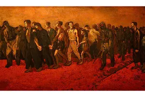 Tranh sơn mài "Nam Kỳ 1940" của tác giả Huỳnh Văn Gấm 