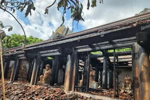Chùa Phổ Quang có niên đại hơn 800 năm tuổi bị cháy ở Phú Thọ