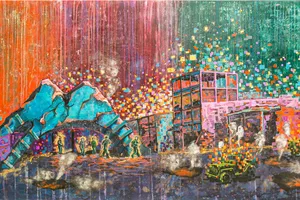 17 tác phẩm sơn mài khổ lớn ra mắt công chúng trong triển lãm “Mùa xuân Độc lập”