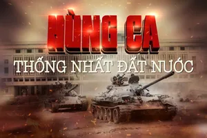 Tác phẩm “Hùng ca thống nhất đất nước” đoạt giải thuộc hạng mục Đồ họa. Ảnh: Vietnam+