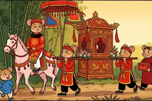 Hình ảnh đám cưới chuột hiện lên sống động trong MV. Ảnh: HỒ ĐIỆP