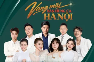 Các ca sĩ, nghệ sĩ tham gia chương trình nghệ thuật đặc biệt “80 năm - Vang mãi bản hùng ca Hà Nội”. Ảnh BTC