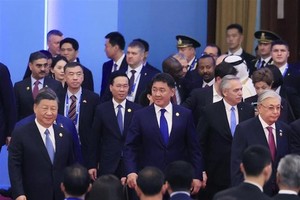 国家主席武文赏出席第三届“一带一路”国际合作高峰论坛开幕式。