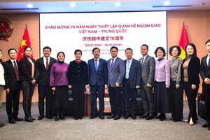 出席活动的双方代表合影。图自越通社