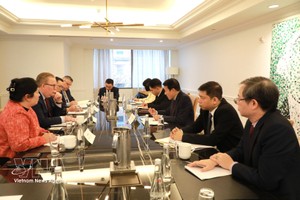 会见现场。图自越通社