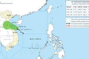 热带低气压朝河靖至广治省方向移动。图自越通社