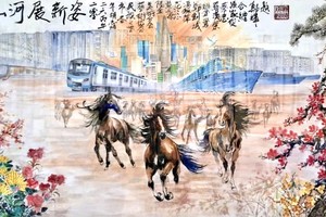 华人画家联袂创作两幅作品喜迎丙午新春