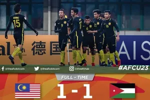 Malaysia thắp lại hy vọng sau trận hòa trước Jordan