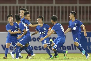 niềm vui của các cầu thủ Becamex Bình Dương. Ảnh: ANH TRẦN