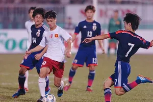 Công Phượng trong lần đối đầu cùng đội U19 Nhật Bản trước đây. Ảnh: NGUYỄN NHÂN