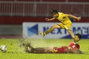 SLNA vượt qua Khánh Hòa để giành vé vào tranh chung kết. Ảnh: ANH TRẦN