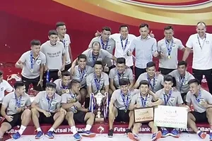 Các nhà vô địch futsal Việt Nam 2018, Thái Sơn Nam. Ảnh: ANH TRẦN