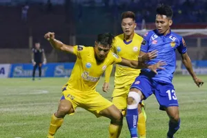 Khánh Hòa đã thắng Quảng Nam 3-2 trong trận lượt đi. Ảnh: VPF