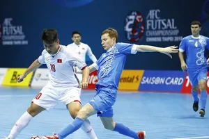 ĐT futsal Việt Nam vốn không lạ gì lối chơi của các đội thuộc khu vực Trung Á. Ảnh: Anh Trần