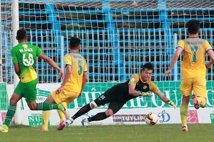 Thủ môn Bửu Ngọc, tân binh ở HA.GL mùa này.Ảnh: DƯƠNG THU