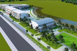 Phối cảnh Trường THCS Thị Trấn. Ảnh: QUANG HUY
