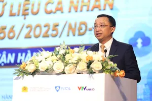 Đại tá Nguyễn Bá Sơn, Phó Cục trưởng A05 phát biểu tại hội nghị. ẢNH QUANG HUY