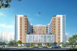 Phối cảnh Bệnh viện Chấn thương sẽ được xây dựng tại Khu Y tế Tân Kiên của mã số CT03. QUANG HUY