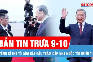 Bản tin trưa 9-10: Tổng Bí thư Tô Lâm bắt đầu thăm cấp Nhà nước tới Triều Tiên