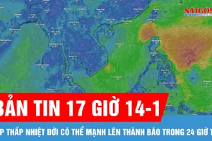 Bản tin 17 giờ 14-1: Áp thấp nhiệt đới có thể mạnh lên thành bão trong 24 giờ tới