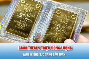 Podcast bản tin trưa 2-2: Vàng miếng SJC sáng đầu tuần giảm thêm 5 triệu đồng/lượng