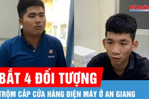 Bắt giữ 4 đối tượng đột nhập cửa hàng điện máy ở An Giang