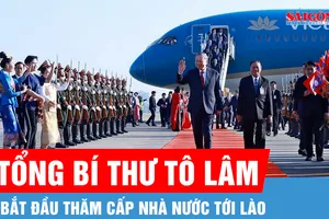 Tổng Bí thư Tô Lâm đến thủ đô Vientiane, bắt đầu thăm cấp Nhà nước tới Lào