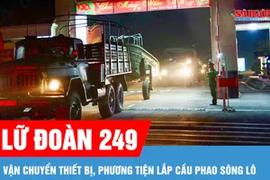 Gấp rút lắp cầu phao sông Lô, đảm bảo đi lại cho người dân dịp tết