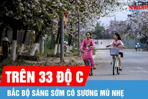 Nhiệt độ tại Bắc bộ có nơi trên 33 độ C, nhiều khu vực có mưa dông