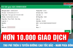 Hơn 10.000 giao dịch sau 10 giờ thu phí 5 đoạn đường cao tốc Bắc - Nam