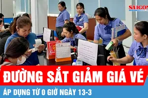Đường sắt giảm giá vé hành khách và giá cước vận chuyển hàng hóa từ 0 giờ ngày 13-3