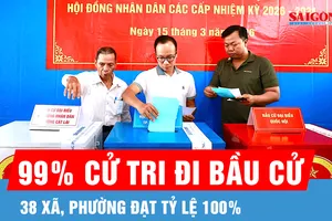 TPHCM: 99% cử tri đi bầu cử, 38 xã, phường đạt tỷ lệ 100%