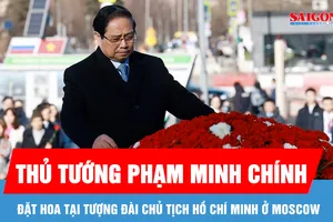 Thủ tướng Phạm Minh Chính đặt hoa tại Tượng đài Chủ tịch Hồ Chí Minh ở Moscow