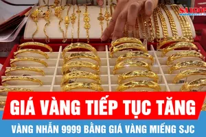 Giá vàng chiều 24-3 tăng thêm 2,5 triệu đồng/lượng 